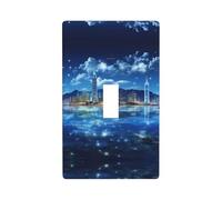 Placca copri interruttore con stampa di paesaggio urbano, piastra da parete a 1 banda singola per interruttore della luce