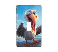 Placca copri interruttore con stampa di pellicano, 1 banda piastra da parete singola interruttore luce piastra di copertura