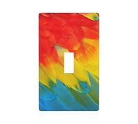 Placca copri interruttore con stampa di piume di pappagallo, piastra da parete singola per interruttore della luce