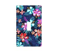 Placca copri interruttore con stampa floreale blu, 1 gang piastra di copertura per interruttore singolo a levetta