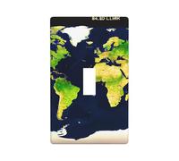 Placca copri interruttore con stampa mappa del mondo, 1 banda piastra da parete singola interruttore luce piastra di copertura