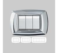 PLACCA COPRINTERRUTTORE CROMO MYLIFE 4 moduli Interruttori Placche Mylife