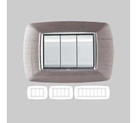 PLACCA COPRINTERRUTTORE IN ACCIAIO SATINATO MYLIFE 4 moduli