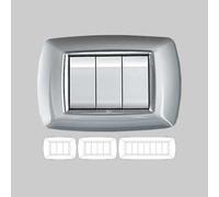 PLACCA COPRINTERRUTTORE IN ALLUMINIO CHIARO MYLIFE 7 moduli