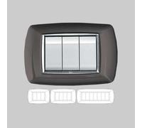 PLACCA COPRINTERRUTTORE IN ALLUMINIO NOTTE MYLIFE 7 moduli