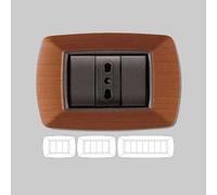 PLACCA COPRINTERRUTTORE LEGNO CHIARO MYLIFE 4 moduli