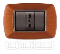 PLACCA COPRINTERRUTTORE LEGNO CHIARO 'MYLIFE' 4 moduli