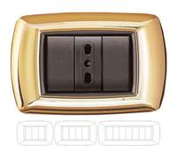 Placca Coprinterruttore Oro Mylife 3 Moduli Ec Elettrocanali