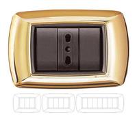PLACCA COPRINTERRUTTORE ORO 'MYLIFE' 4 moduli