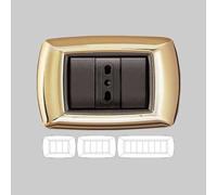 PLACCA COPRINTERRUTTORE ORO MYLIFE 4 moduli Interruttori Placche Mylife
