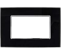Placca Cristal 504 4M Nero Compatibile con Bticino Axolute