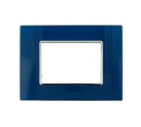 Placca Cristallo Effetto Vetro, Compatibile Con Bticino Axolute (Blu Capri)