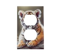 Placca da parete 1 banda singola Toggle Placca decorativa interruttore luce copertura carino tigre infrangibile presa presa copertura metallo presa piastra da parete per la decorazione domestica