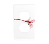 Placca da parete 11,4 x 7 cm YYHWHJDE Red Dragonfly on Morning Glory Prints, materiale PC resistente, resistente al calore e allo sbiadimento, facile da pulire, dimensioni standard