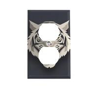 Placca da parete a 1 banda singola a levetta decorativa per interruttore della luce con volto di tigre copertura infrangibile presa presa in metallo piastra da parete per decorazioni domestiche