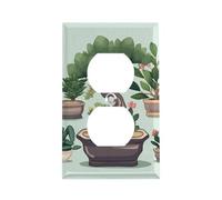 Placca da parete a 1 gang singola piastra da parete decorativa per interruttore della luce bonsai pianta infrangibile copertura presa in metallo piastra da parete per decorazione domestica