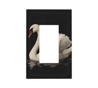 Placca da parete a forma di cigno bianco galleggiante sull'acqua, piastra frontale a bilanciere singolo, 1 banda, decoratore, prese, coperture per casa, cucina, stanza, bagno