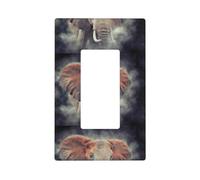 Placca da parete a forma di elefante in fumo, 1 banda, dimensioni standard 11,2 x 6,9 cm, copertura decorativa per interruttore della luce, in policarbonato termoplastico