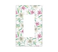 Placca da parete a forma di gigli, 1 banda, dimensioni standard 11,2 x 6,9 cm, copertura decorativa per interruttore della luce, in policarbonato termoplastico