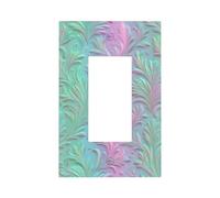 Placca da parete a pannello frontale con motivi floreali delicati sfumati da verde a rosa, copertura per interruttore della luce a bilanciere singolo, 1 banda, decorazione per presa di casa, cucina