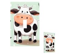 Placca da parete a pois con mucca, copertura per interruttore della luce a 1 banda, infrangibile, per soggiorno, camera da letto, decorazione per la casa, interruttore singolo