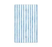 Placca da parete bianca a strisce blu pastello ad acquerello, con interruttore singolo, decorativo, 1 banda, per cucina, camera da letto, bagno, dimensioni 11,4 x 7 cm