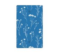 Placca da parete bianca con fiori selvatici su blu, interruttore singolo, decorativo, 1 banda, per cucina, camera da letto, bagno, dimensioni 11,4 x 7 cm