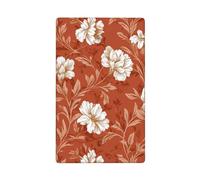 Placca da parete bianca con motivo floreale su sfondo marrone caldo, con interruttore singolo, decorativo, 1 banda, per cucina, camera da letto, bagno, dimensioni 11,4 x 7 cm