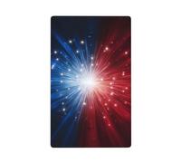 Placca da parete bianca e blu rossa con stelle che esplodono singola, copertura decorativa per interruttore della luce, 1 banda, per cucina, camera da letto, bagno, dimensioni 11,4 x 7 cm