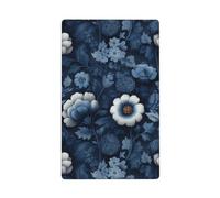 Placca da parete bianca tradizionale blu scuro con fiori e foglie singola, per interruttore della luce, decorativa, 1 banda, per cucina, camera da letto, bagno, dimensioni 11,4 x 7 cm