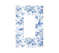 Placca da parete classica con motivo toile blu e bianco, copertura per piastra frontale a bilanciere singolo, 1 banda, decoratore, prese, coperture per casa, cucina, stanza, bagno