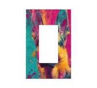 Placca da parete colorata astratta con cane pastore tedesco, copertura per piastra frontale a bilanciere singolo, 1 banda, decorazione per presa di casa, cucina, camera da letto, bagno