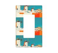 Placca da parete colorata per mulini a vento greci, 1 gang piastre da parete di medie dimensioni 12,7 x 7,6 cm, copertura decorativa per interruttore della luce, in policarbonato termoplastico