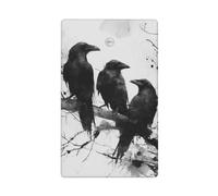 Placca da parete con 3 corvi singoli, per interruttore della luce, decorativa, 1 banda, per cucina, camera da letto, bagno, dimensioni 11,4 x 7 cm