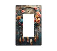 Placca da parete con acchiappasogni floreale, elegante, 1 banda, dimensioni medie, 12,7 x 7,6 cm, copertura decorativa per interruttore della luce, in policarbonato termoplastico