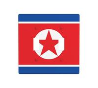 Placca da parete con bandiera della Corea del Nord, doppia banda, interruttore a parete, dimensioni standard - 11,4 x 11,4 cm