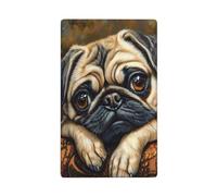 Placca da parete con divertente carlino singolo a levetta vuota per interruttore della luce decorativa 1 gang per cucina stanza bagno dimensioni 11,4 x 7 cm