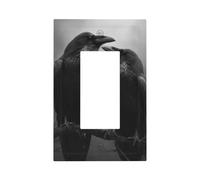 Placca da parete con due corvi su un ramo di fantasia scura, stile gotico, copertura per interruttore della luce a bilanciere singolo, 1 banda, decorazione per presa di corrente per casa, cucina