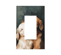 Placca da parete con due cuccioli di Golden Retriever per interruttore della luce coccolosa, piastra frontale a bilanciere singolo, 1 banda, decorazione per presa di casa, cucina, camera da letto