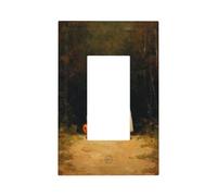 Placca da parete con due simpatici fantasmi che camminano nella foresta e sentiero della luce, copertura a bilanciere singolo, 1 banda, decorazione per presa di casa, cucina, camera da letto, bagno