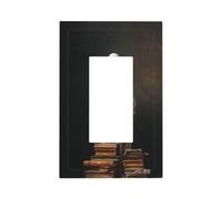 Placca da parete con fantasma in piedi su una pila di libri per interruttore della luce, copertura a bilanciere singolo, 1 banda, decoratore, prese, coperture per casa, cucina, stanza, bagno