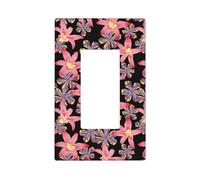 Placca da parete con gigli, 1 gang, misura media, 12,7 x 7,6 cm, copertura decorativa per interruttore della luce, in policarbonato termoplastico