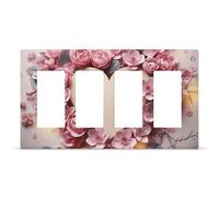 Placca da parete con interruttore a levetta, 2 uscite, copertura per presa a forma di cuore, fiori, strega, decorativa, per cucina, camera da letto, soggiorno, quattro fori