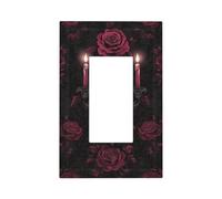 Placca da parete con motivi gotici vittoriani con rose e candele, piastra frontale per interruttore della luce, 1 banda, decorazione per casa, cucina, camera da letto, bagno