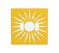 Placca da parete con motivo a sole giallo e bianco, semplice doppia banda, copertura per interruttore a parete, dimensioni standard - 11,4 x 11,4 cm
