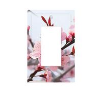 Placca da parete con motivo floreale di prugna, copertura per interruttore duplex a 1 uscita, presa elettrica, piastra da parete, per cucina, camera da letto, decorazione