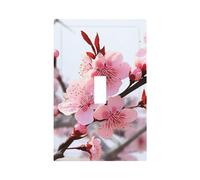 Placca da parete con motivo floreale di prugna, copertura per interruttore duplex a 1 uscita, presa elettrica, piastra da parete, per cucina, camera da letto, decorazione