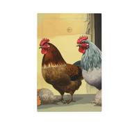 Placca da parete con polli italiani, copertura per interruttore, 1 uscita, duplex, presa elettrica, piastra a parete, per cucina, camera da letto, decorazione
