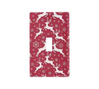 Placca da parete con renna rossa bianca e fiocco di neve, copertura per interruttore luce PC ignifugo per prese, 11,4 x 7,9 cm