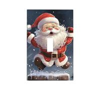 Placca da parete con scritta Merry Christmas, copertura per interruttore a 1 uscita, duplex, presa elettrica, piastra da parete, per cucina, camera da letto, decorazione